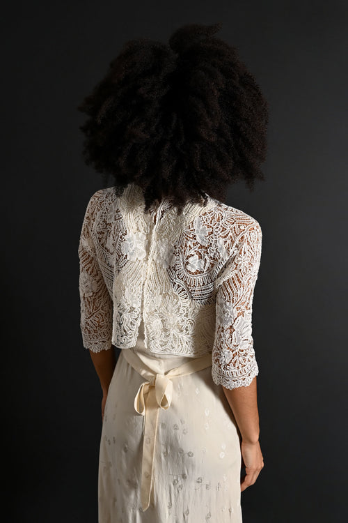 1900s Fine Handmade Lace Blouse [xs/sm]
