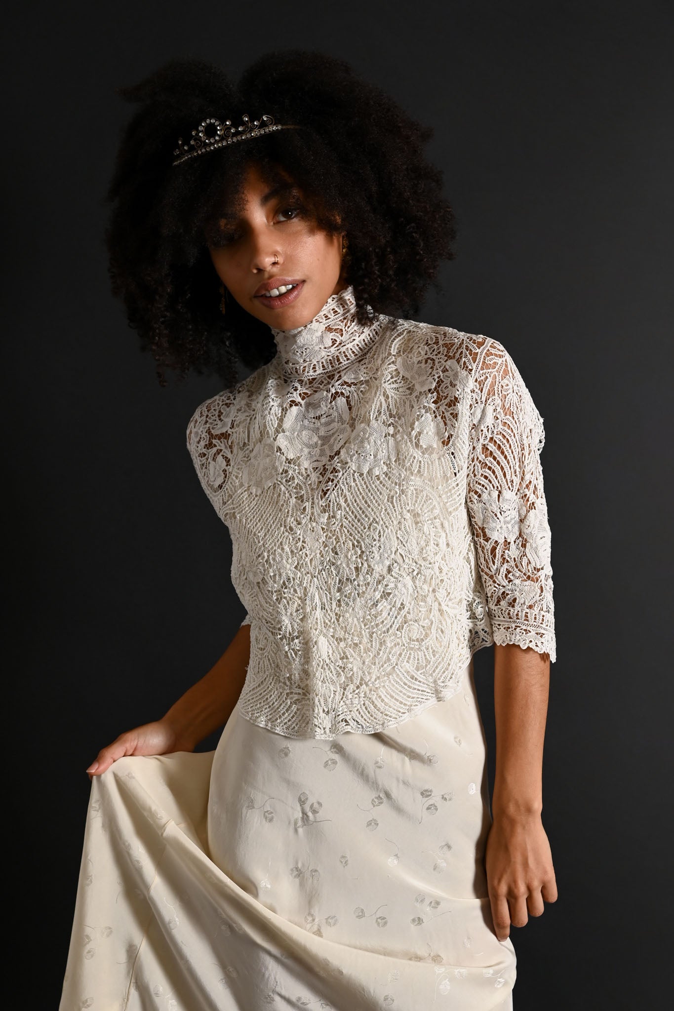 1900s Fine Handmade Lace Blouse [xs/sm]