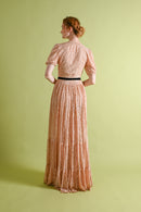 1930s Apricot Lace Dressing Gown by Saks[xs/sm]