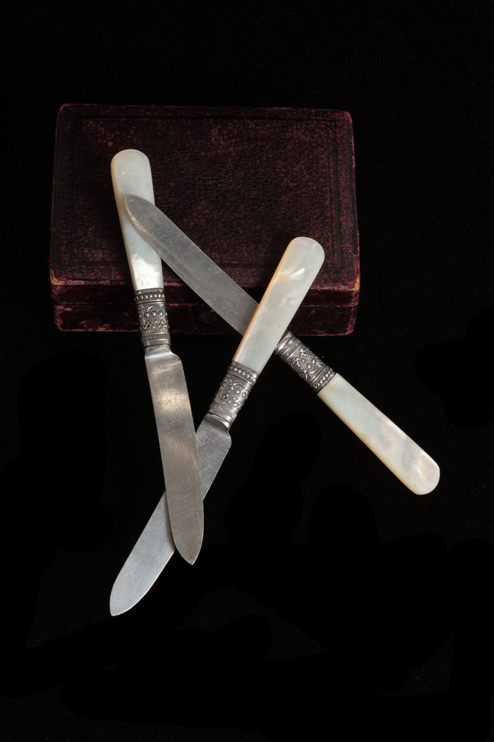 Antique Mother of Pearl Charcuterie Knives