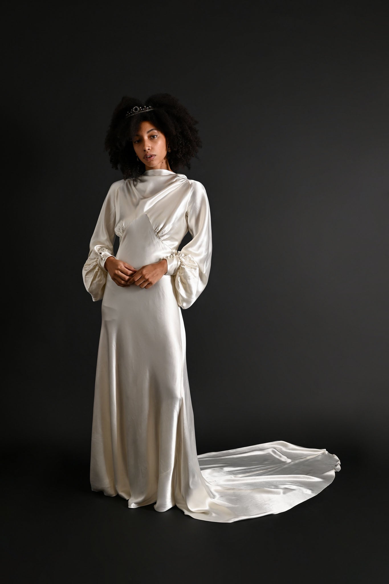 1930s Bishop Sleeve Candlelight Silk Gown [sm/med]