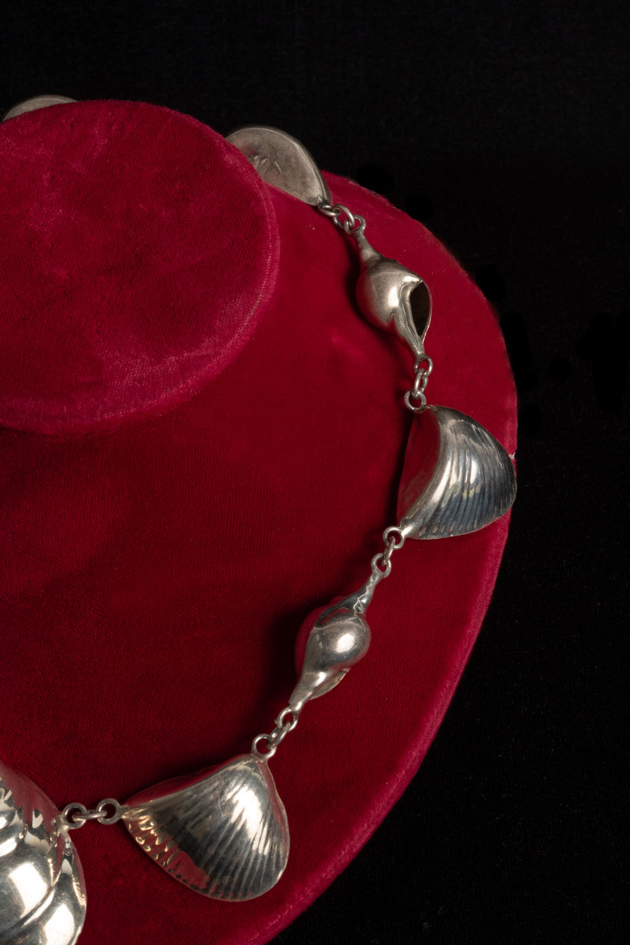 1970s Artisan Sterling Seashell Necklace