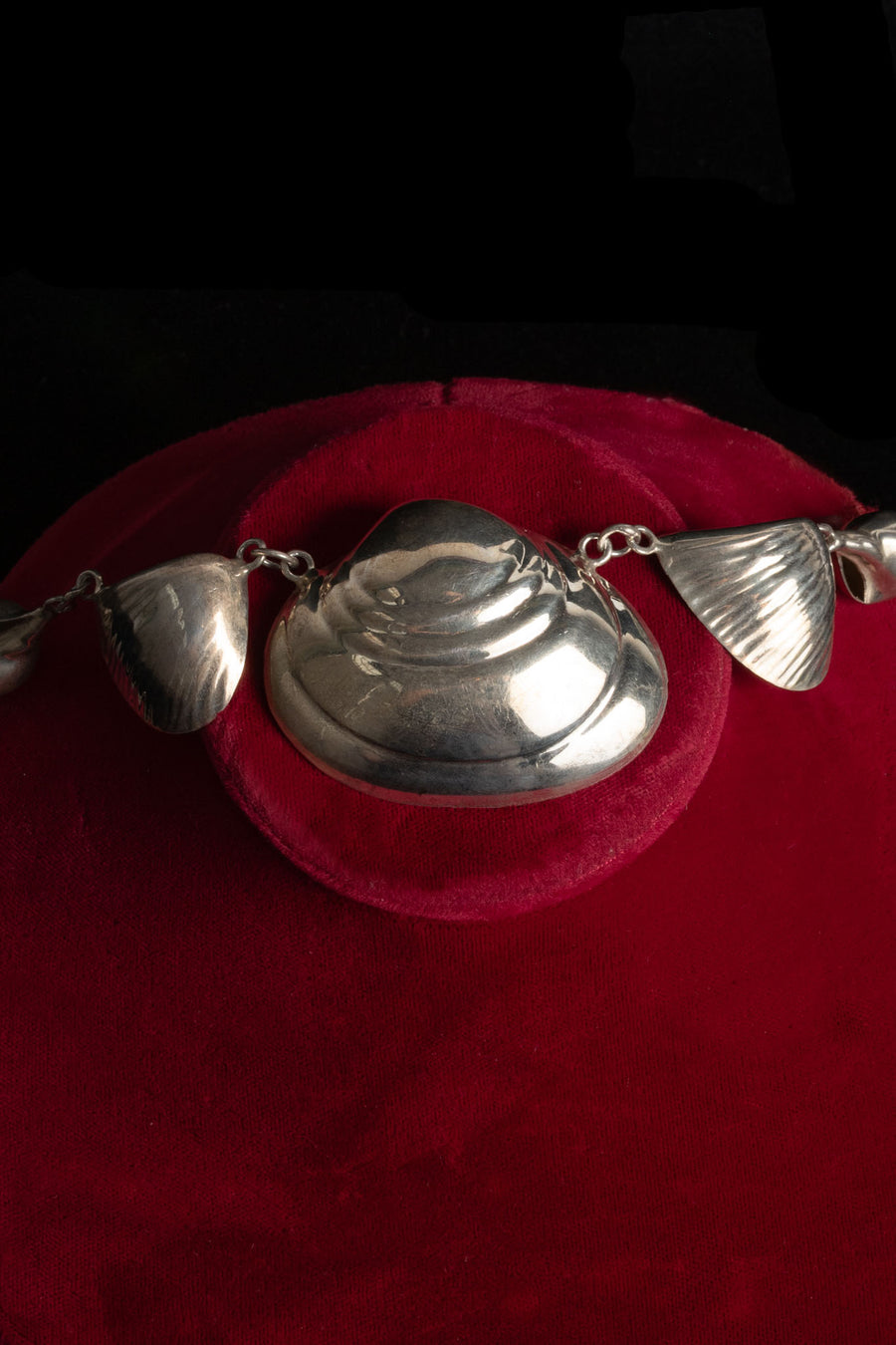 1970s Artisan Sterling Seashell Necklace