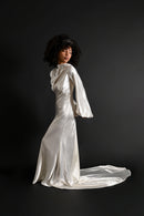 1930s Bishop Sleeve Candlelight Silk Gown [sm/med]