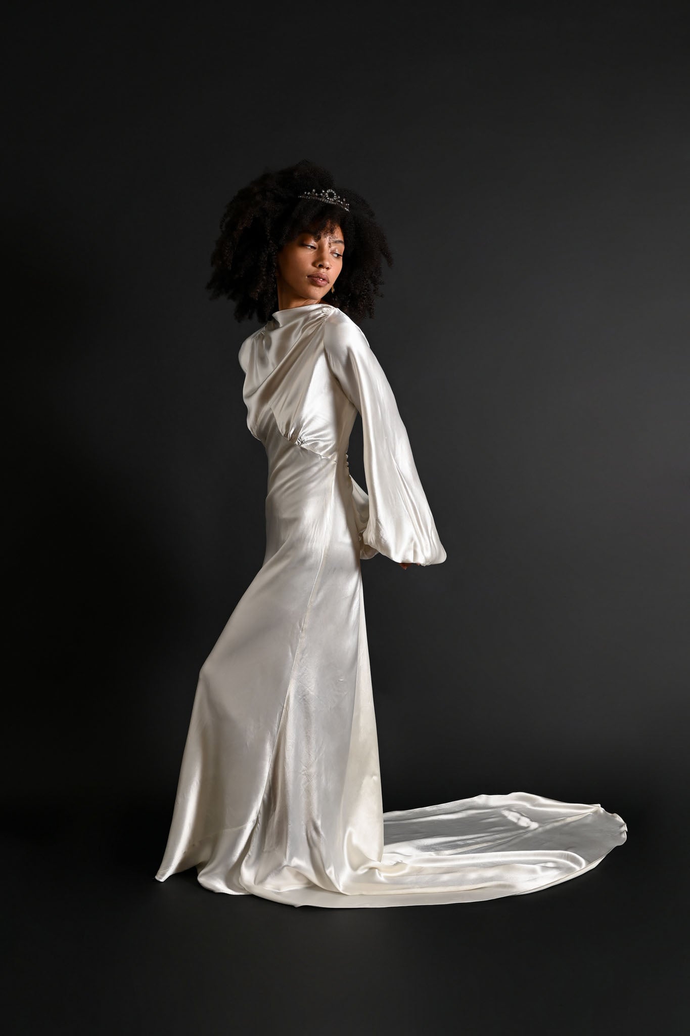 1930s Bishop Sleeve Candlelight Silk Gown [sm/med]