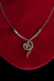 1930s Sterling Marcasite Snake Necklace