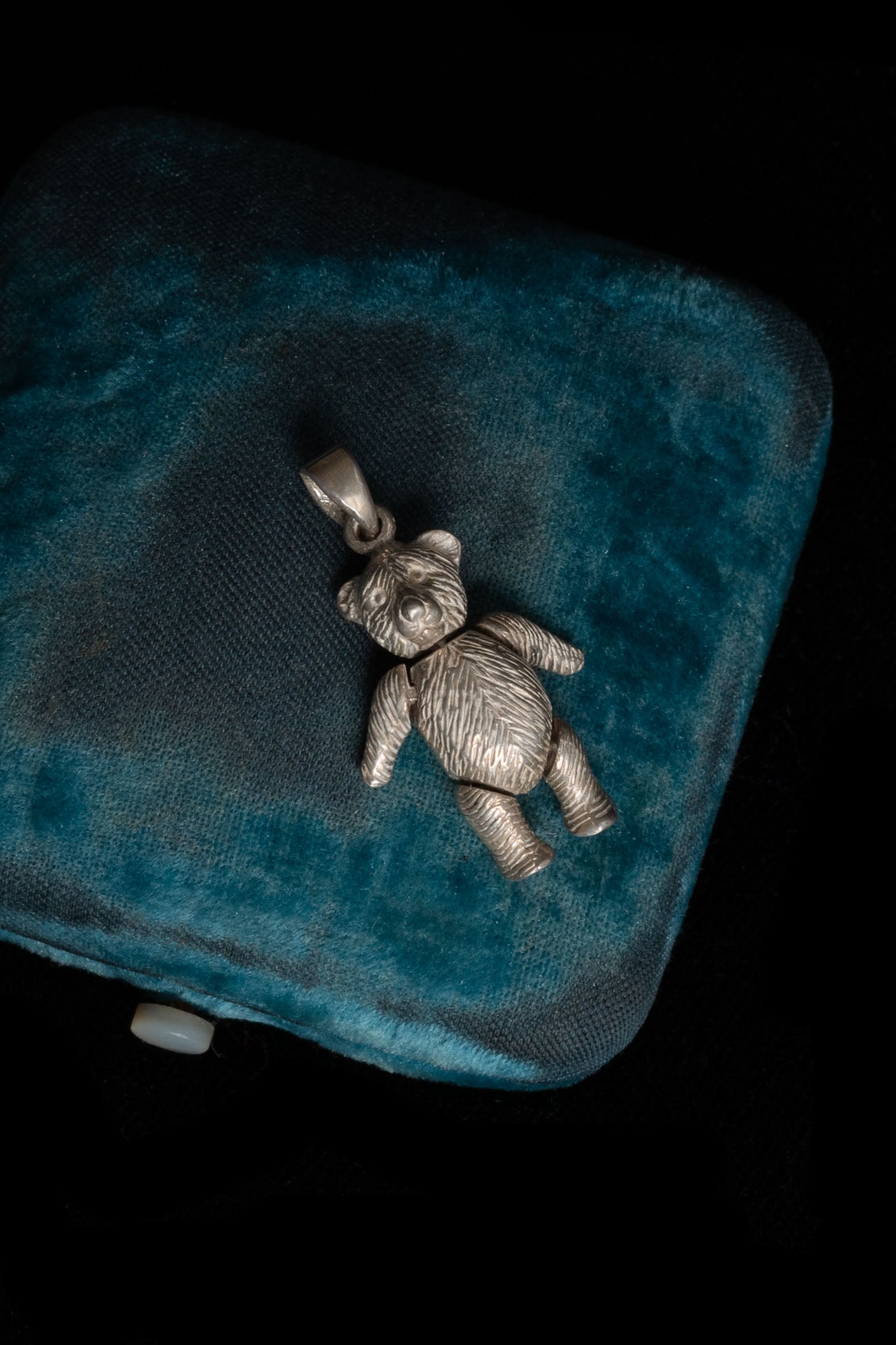 Vintage Sterling Articulated Teddy Bear Charm