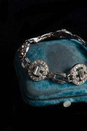 1930s Sterling Deco Paste Bracelet