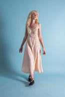 1930s Sweetheart French Silk and Lace Appliqué Slip [xs/sm]
