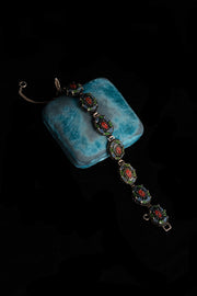 1920 Hand Painted Deco Glass Bracelet