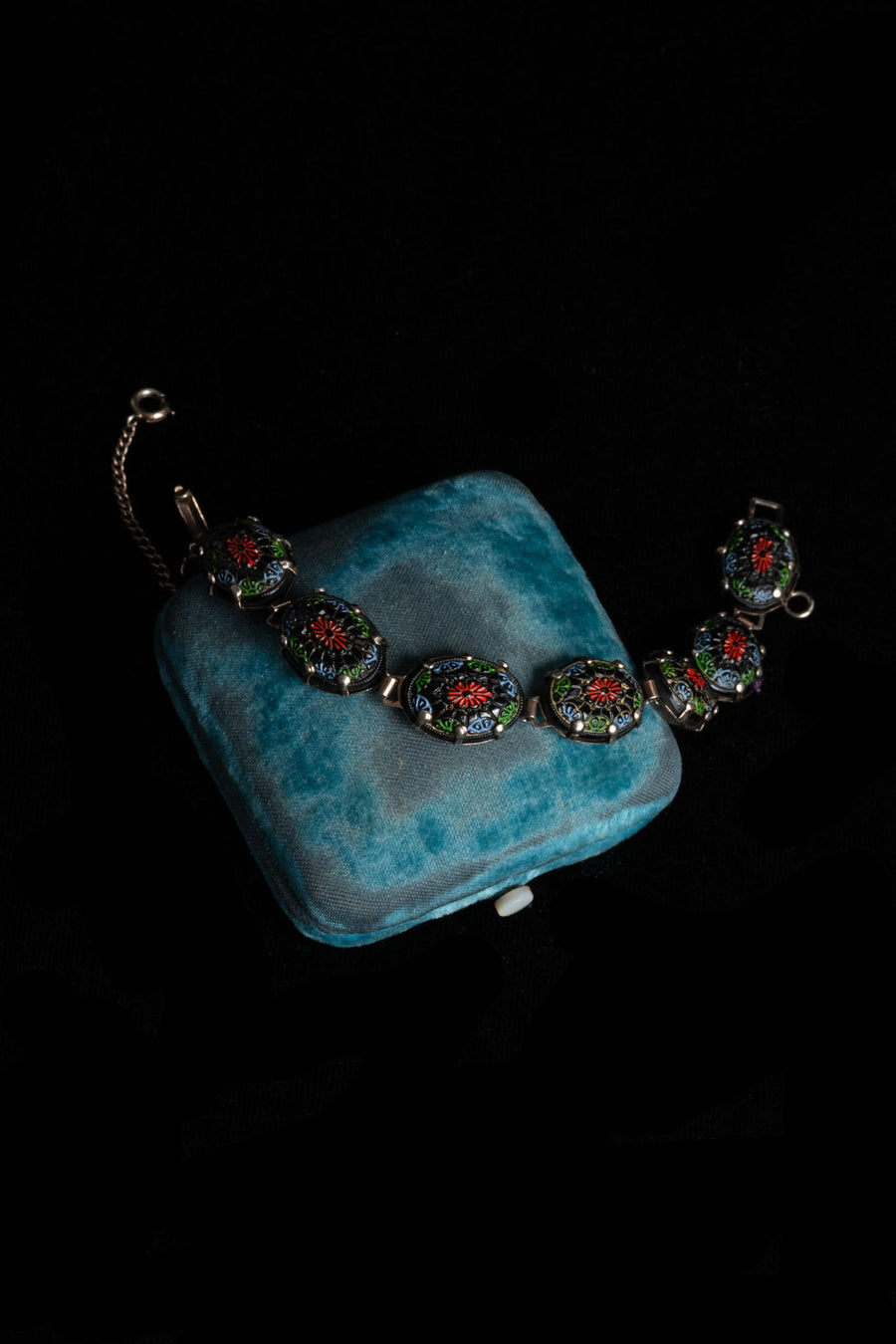 1920 Hand Painted Deco Glass Bracelet