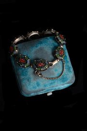 1920 Hand Painted Deco Glass Bracelet