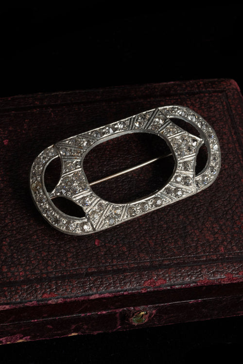 1930s Art Deco Diamanté Brooch
