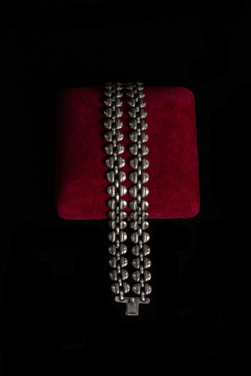 Victorian Sterling Double Chain Bracelet