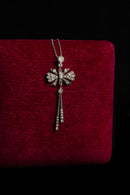 c1900 Sterling Paste Lavalier Necklace