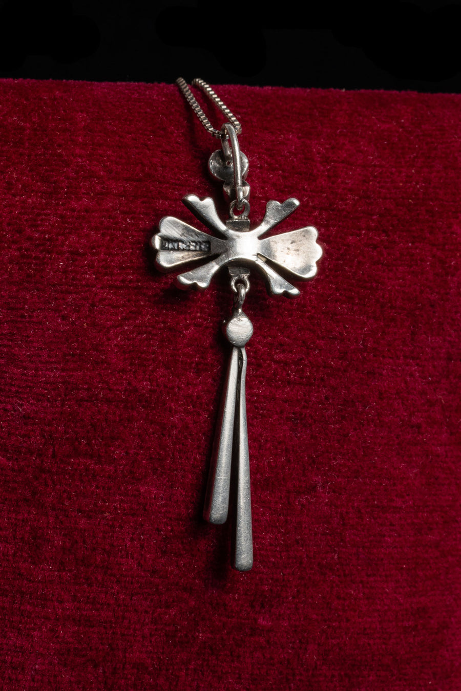 c1900 Sterling Paste Lavalier Necklace