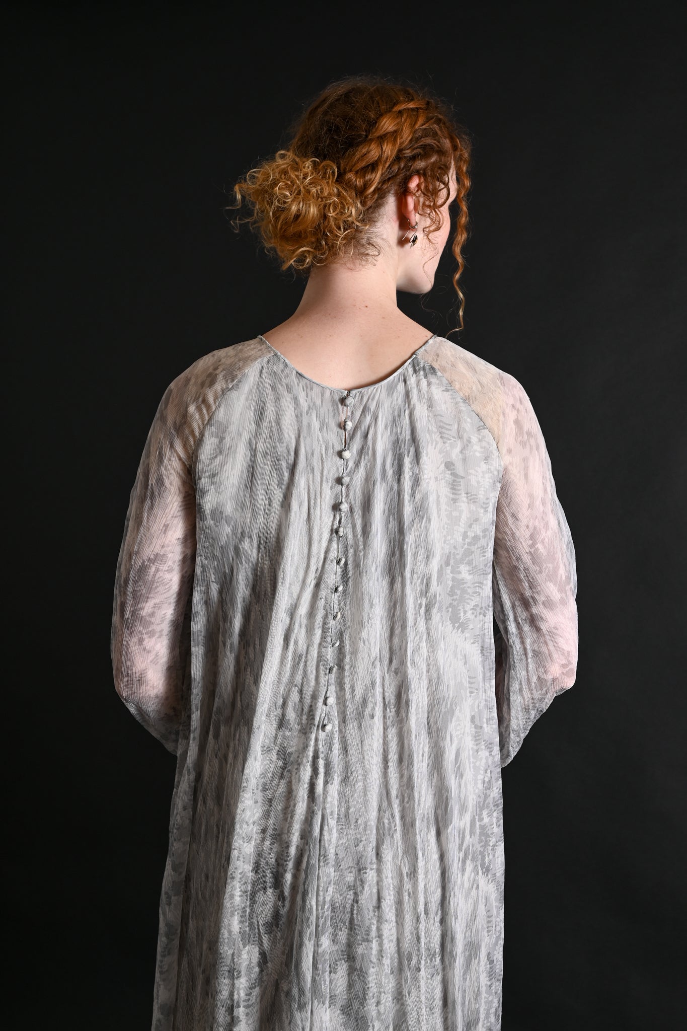 1970s Bill Tice for Malcolm Starr Silk Chiffon Dress [sm/med/lg]