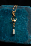 c1900 14k Pearl Lavalier Necklace