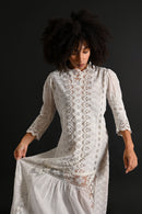 1880s Broderie Anglais Lace Gown [xs/sm/med]