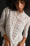 1880s Broderie Anglais Lace Gown [xs/sm/med]