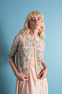 1950s Bullion Embroidered Butterfly Cardigan [sm/med]
