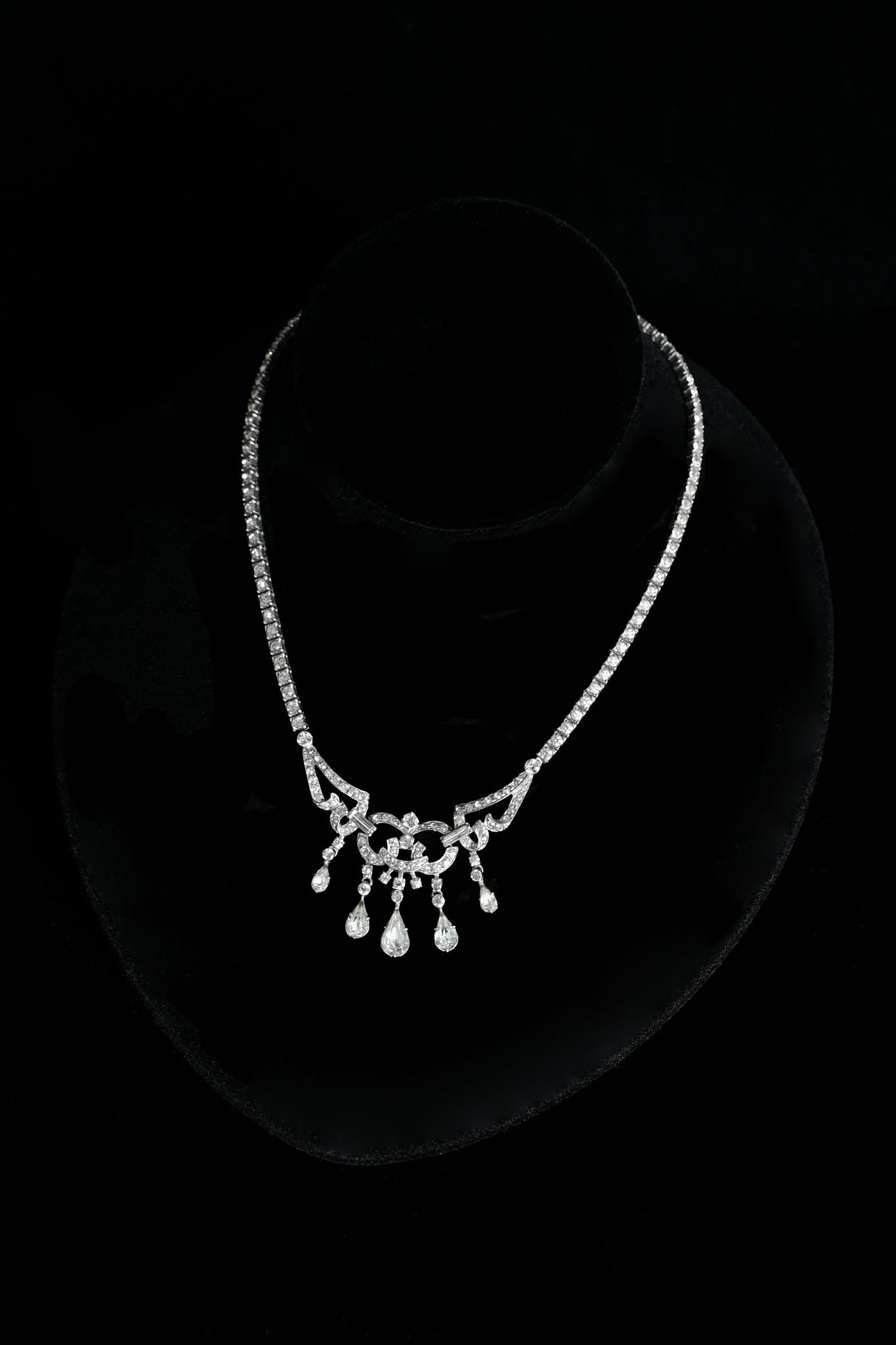 1930s Sterling Art Deco Paste Necklace