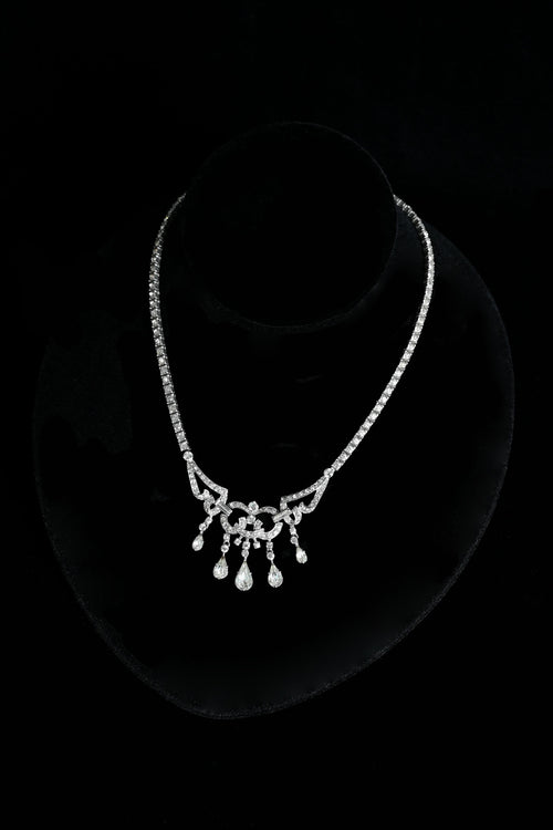 1930s Sterling Art Deco Paste Necklace