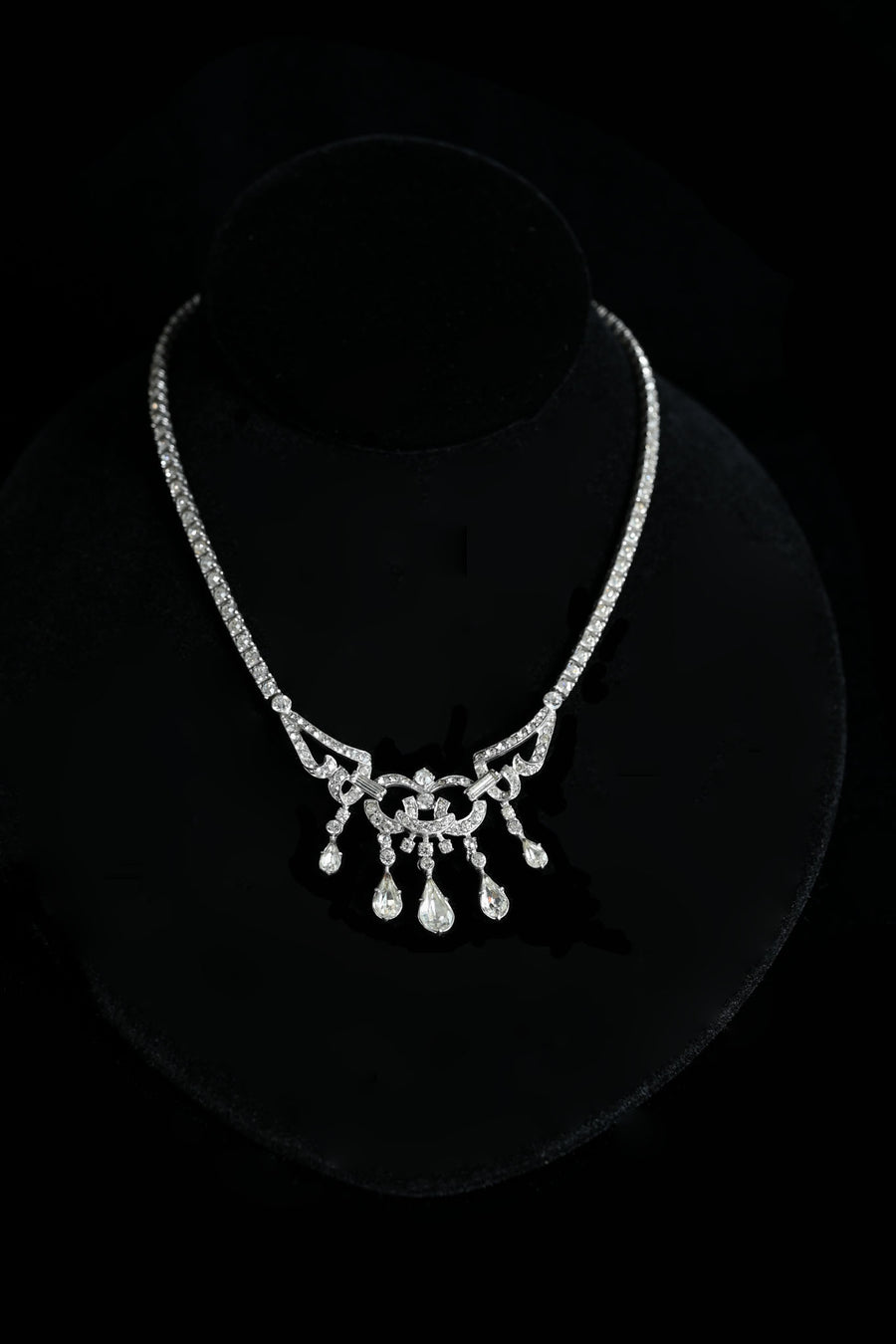 1930s Sterling Art Deco Paste Necklace