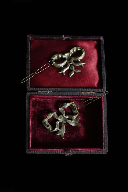 1960s Trompe L'Oeil Bow Barrettes