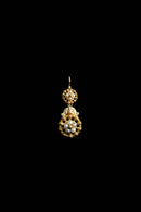 Georgian 18k Pearl French Cannetille Earrings