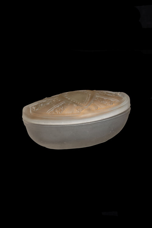 1920s Gold Reverse Painted Glass Trinket Box