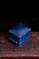 Antique Blue Leather Ring Box