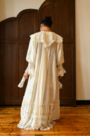 c1900 Ivory Silk Insertion Lace Dressing Gown