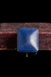 Antique Blue Leather Ring Box