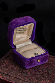 Antique Purple Silk Velvet Ring Box