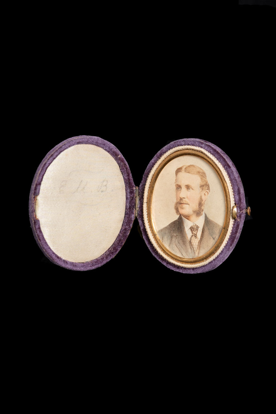 Victorian Silk Velvet Miniature Portrait