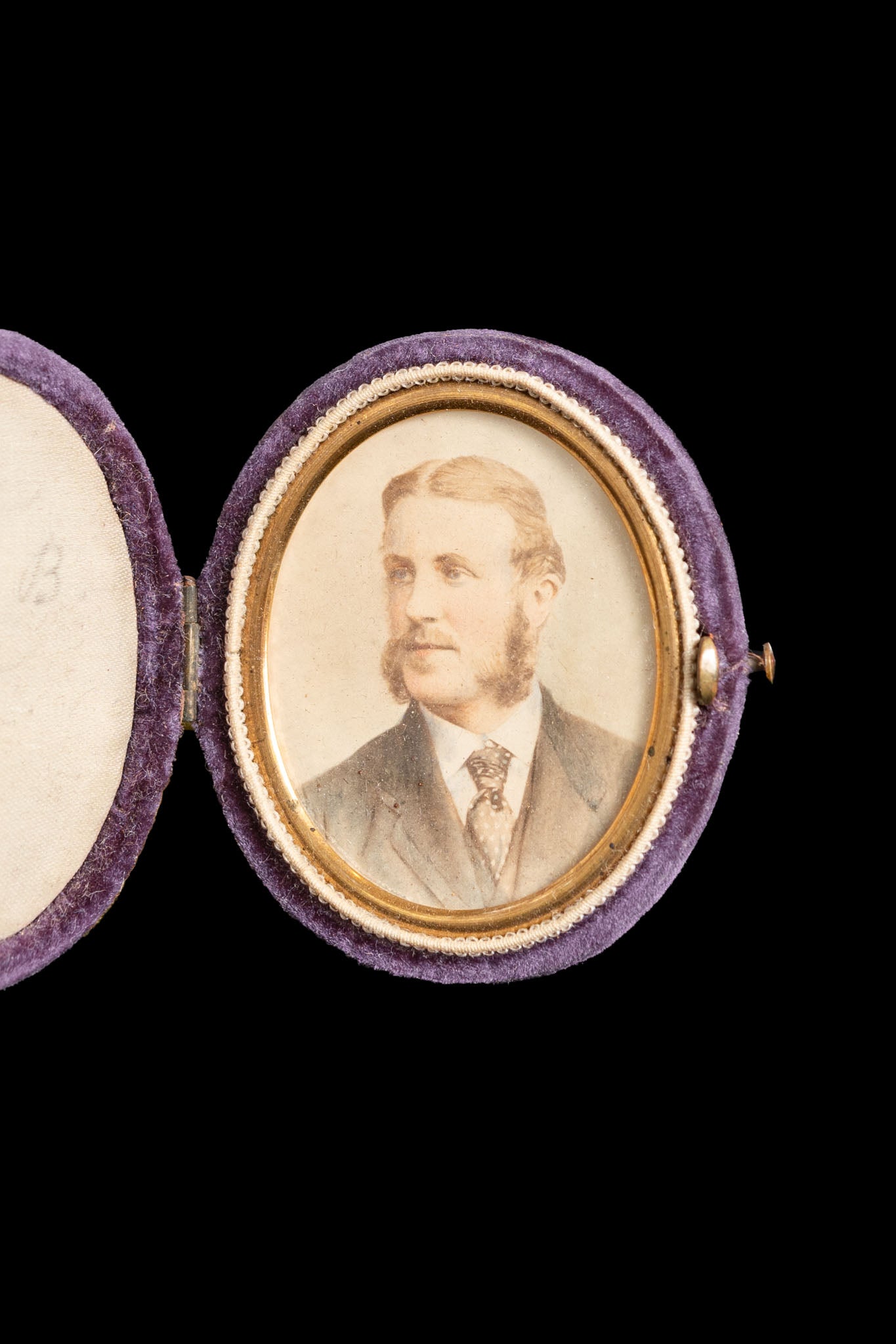 Victorian Silk Velvet Miniature Portrait