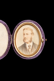 Victorian Silk Velvet Miniature Portrait