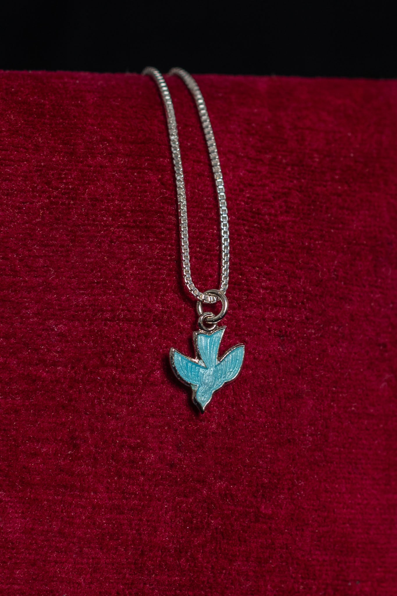 1920s Sterling Enamel Sparrow Necklace