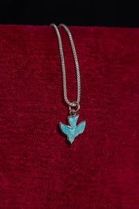 1920s Sterling Enamel Sparrow Necklace