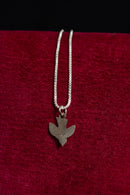1920s Sterling Enamel Sparrow Necklace