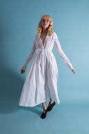 1870s Handmade Cartridge Pleated Wrapper Dress [xs/sm]