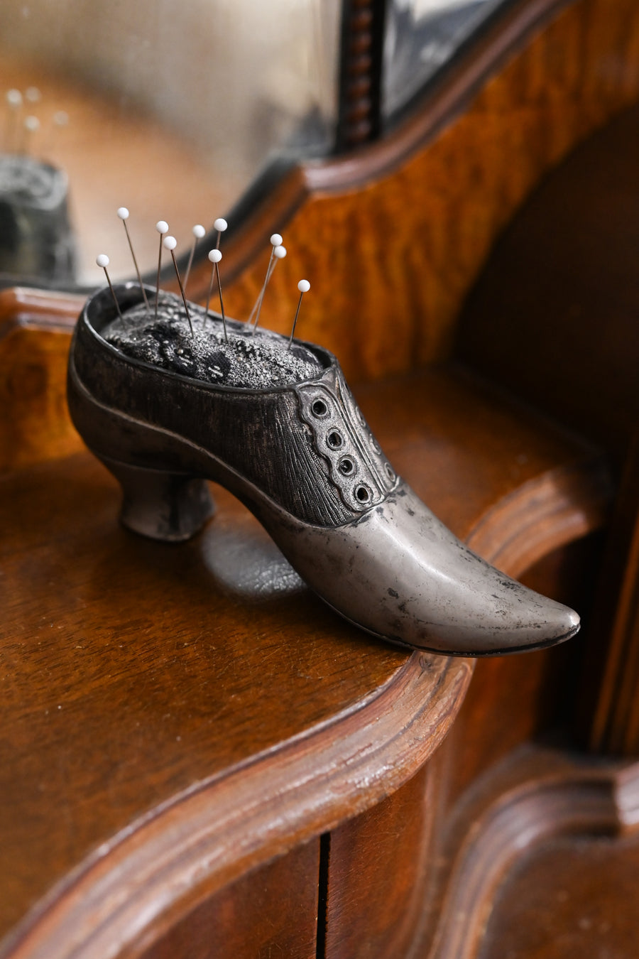 Victorian Pointed Shoe Calico Pincushion