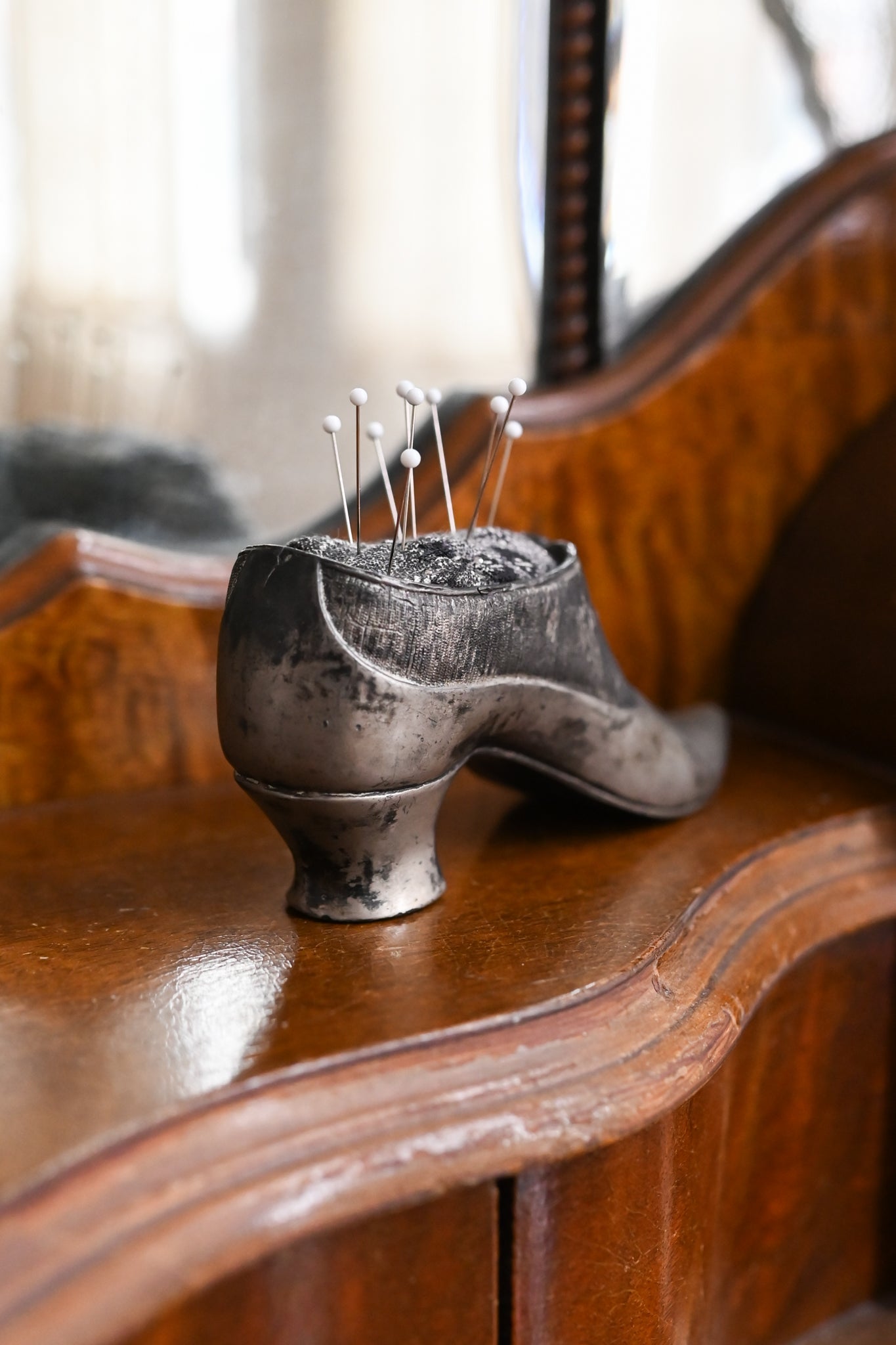Victorian Pointed Shoe Calico Pincushion