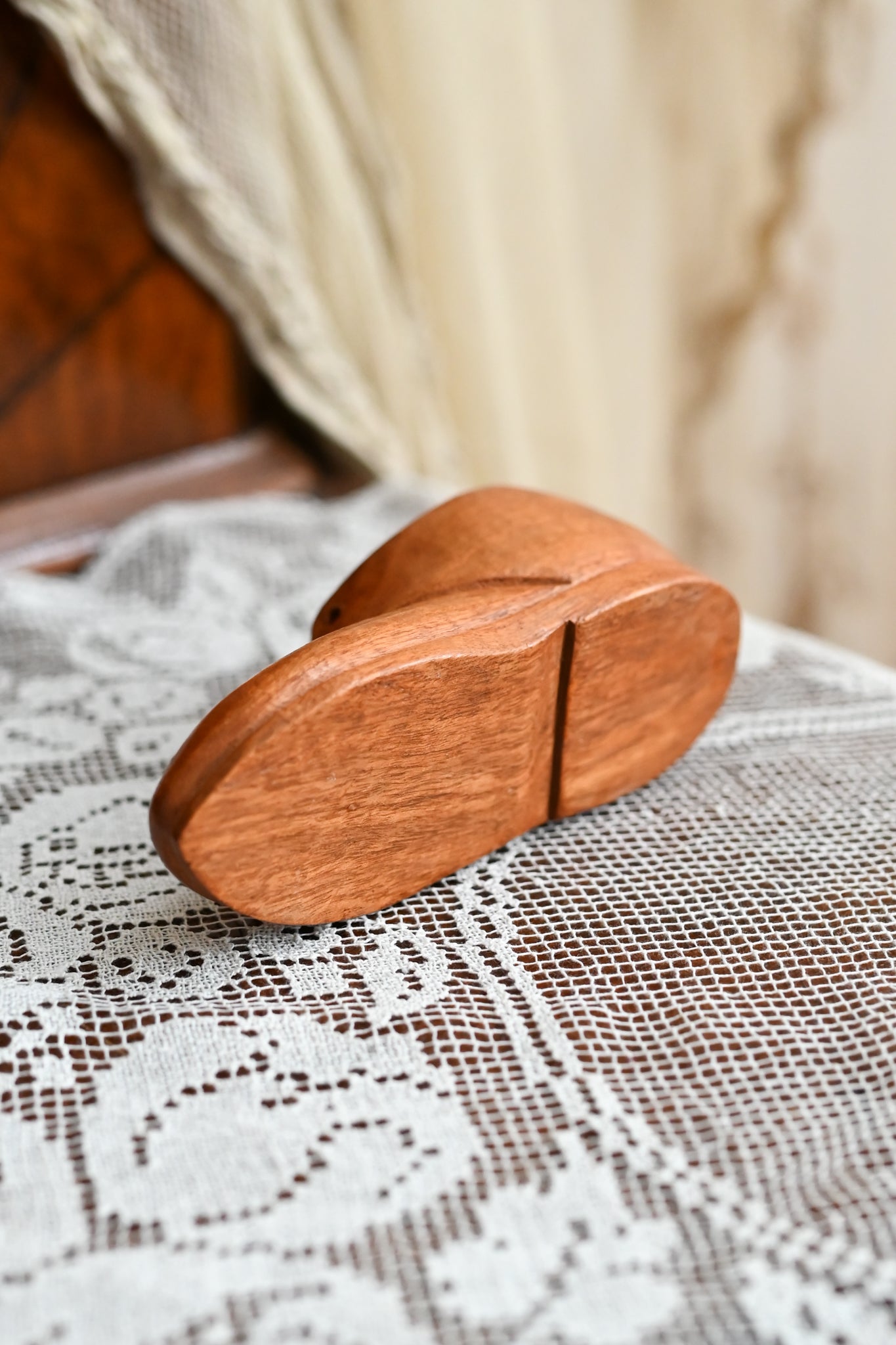 Antique Hand Carved Folk Art Shoe Ashtray