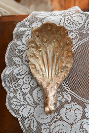 Midcentury Brass Peacock Catchalls