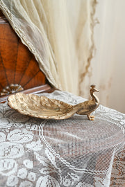 Midcentury Brass Peacock Catchalls