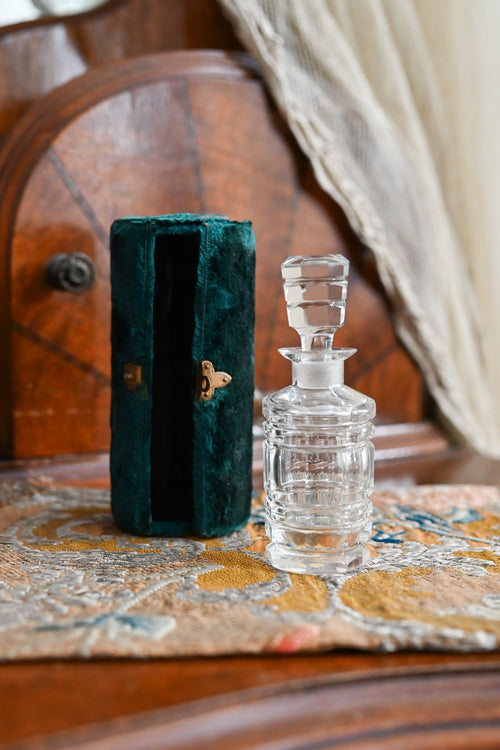 Antique Cut Crystal Perfume Bottle with Original Box