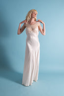 1930s Ivory Silk and Lace Gown [sm/med/lrg]