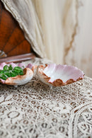 Antique Hand Painted Porcelain Pink Shell Catchalls